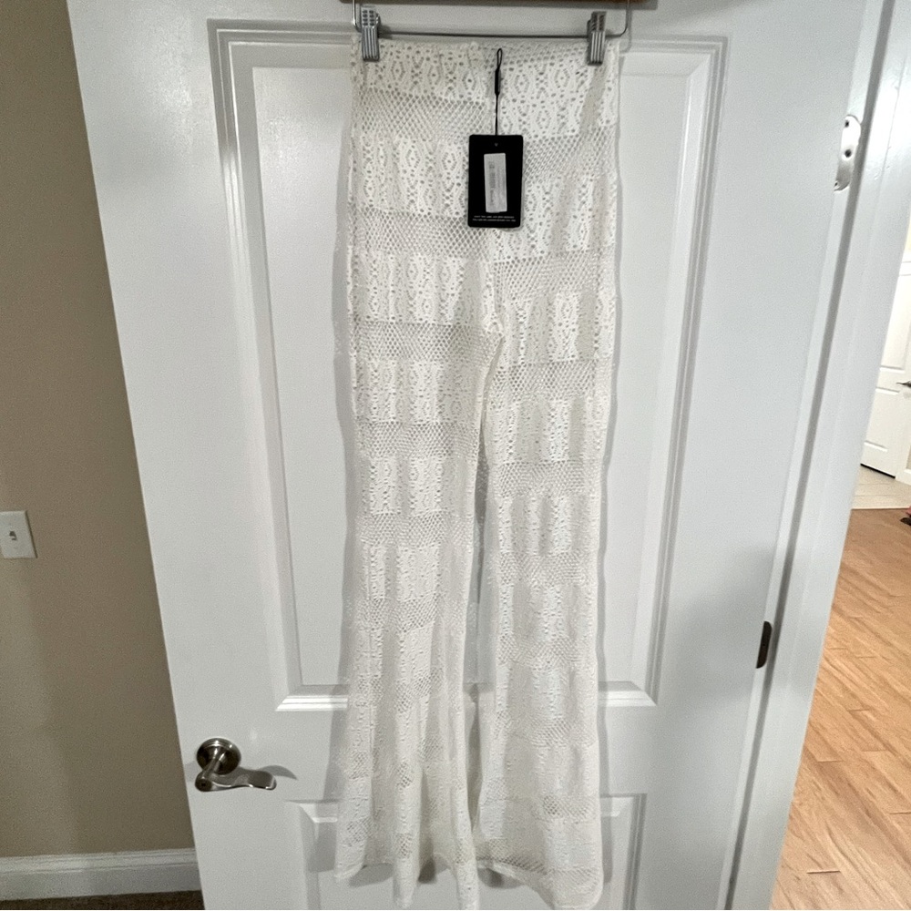 Pretty Little Thing White Crotchet Coverup. Never worn! NWT. Size 4